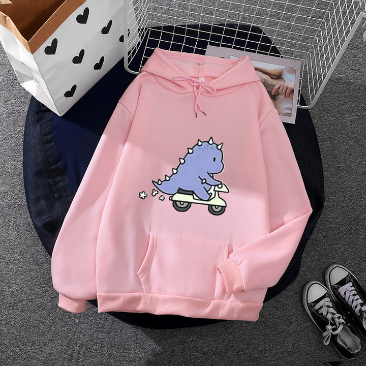 Damen nan Kapuzenpullover im Relaxed-Fit mit botanischer Frucht-Illustration und Kängurutasche Drune