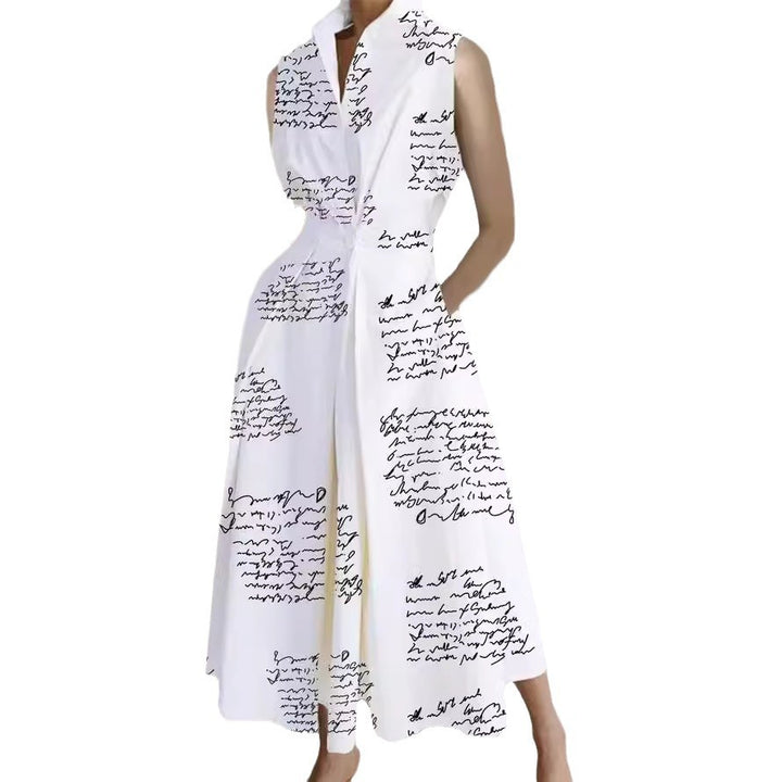 Damen Elegant geschnittenes Midi-Kleid mit tiefem V-Ausschnitt und praktischen Taschen Drune