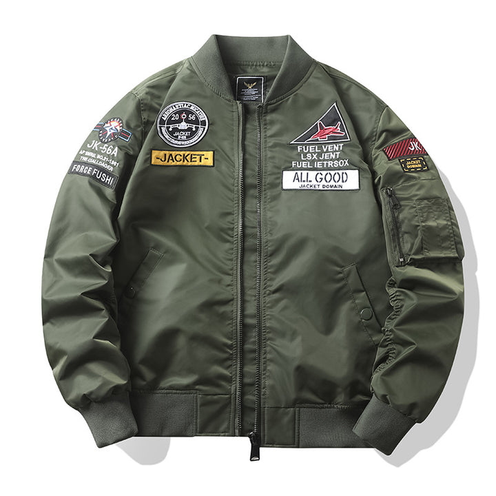 Herren Stylische Bomberjacke mit einzigartigen Patches Drune