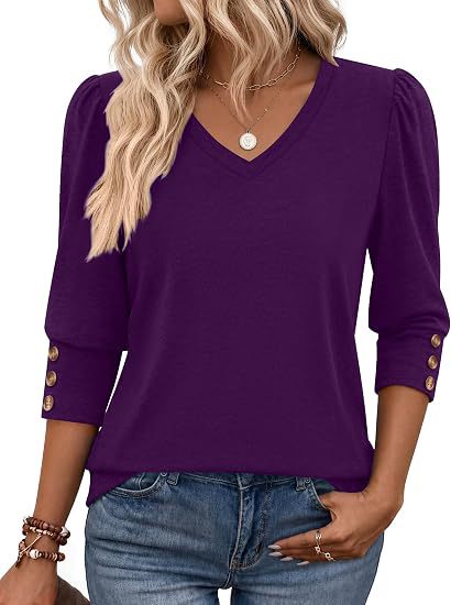 Damen Leopardenmuster V‑Neck Bluse mit 3/4-Ärmeln und geraffter Vorderpartie Drune