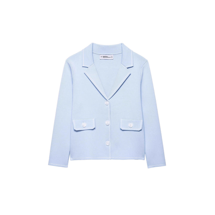 Damen lässige Blazerjacke mit Ziernähten und praktischen Taschen Drune