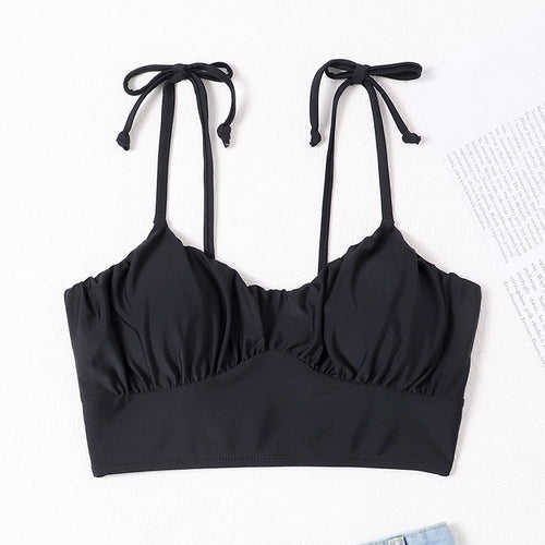 Damen Bikini-Top mit gerafftem Design und schmalen Trägern Drune