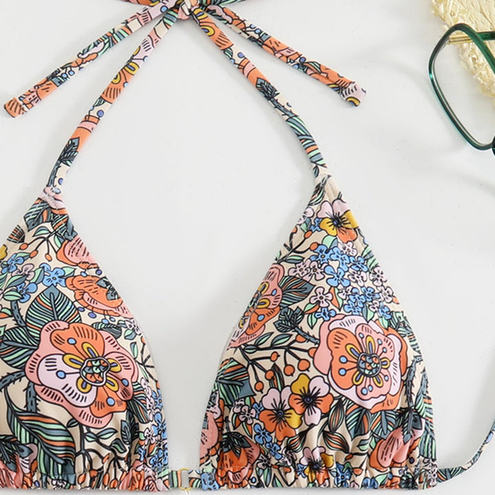 Damen Floral Design Bikini Drune
