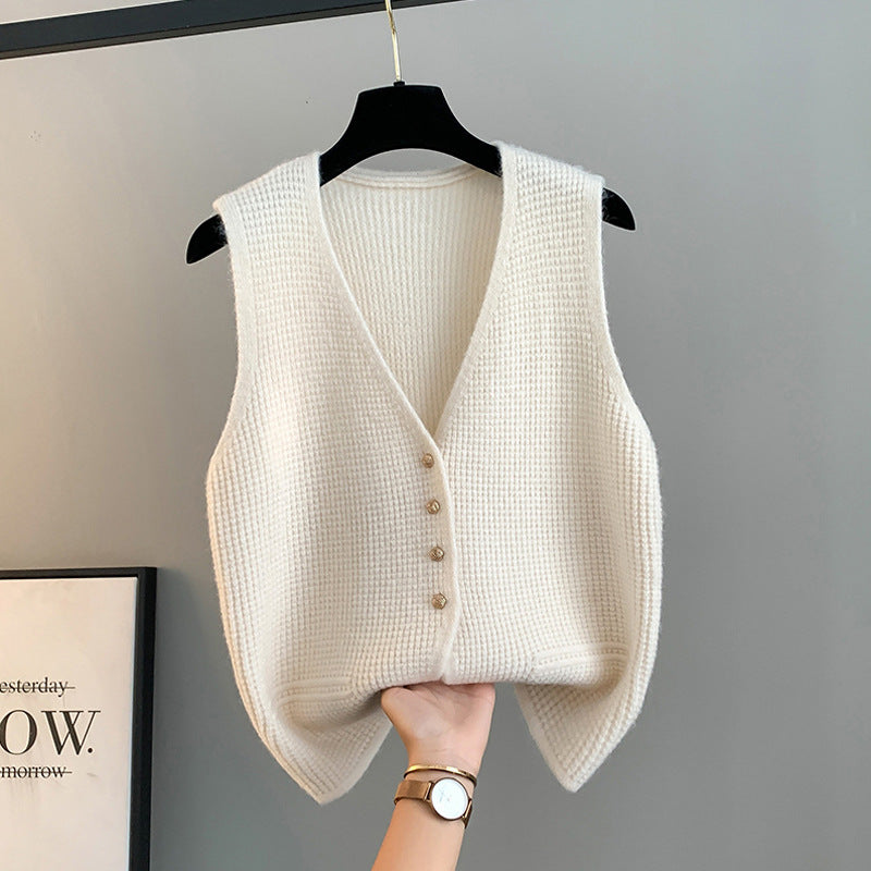 Damen Elegante Wollen Strickweste Drune