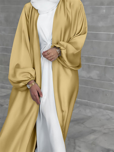 Drune | Kimono Jacke Seidiges Gefühl Übergröße Passform Offene Vorderseite Lange Ärmel