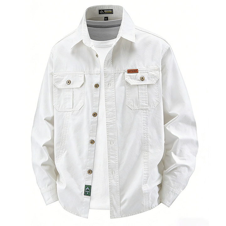 Herren  leichte Baumwolle Utility Overshirt mit Klappbrusttaschen Drune