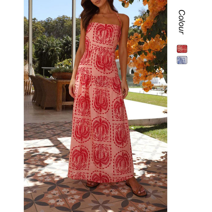 Damen Maxikleid mit floralem Druck und elegantem Schnitt Drune