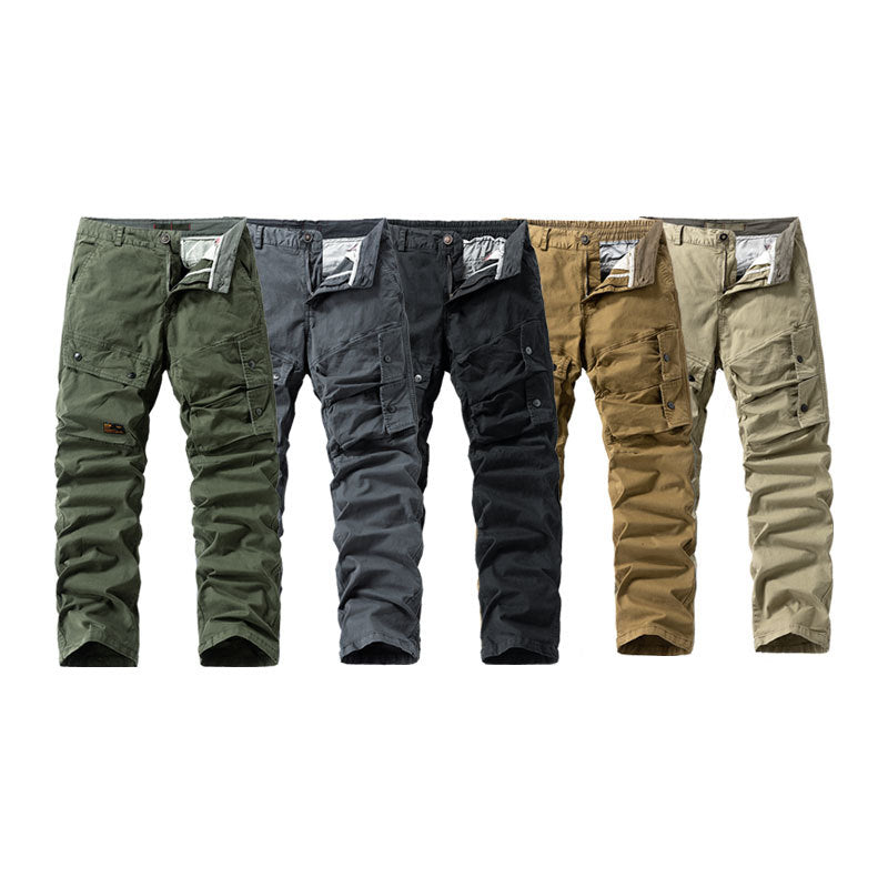 Herren Robuste Canvas-Cargo-Hose mit elastischem Bund, Kniepaneelen und Klappfächern Drune