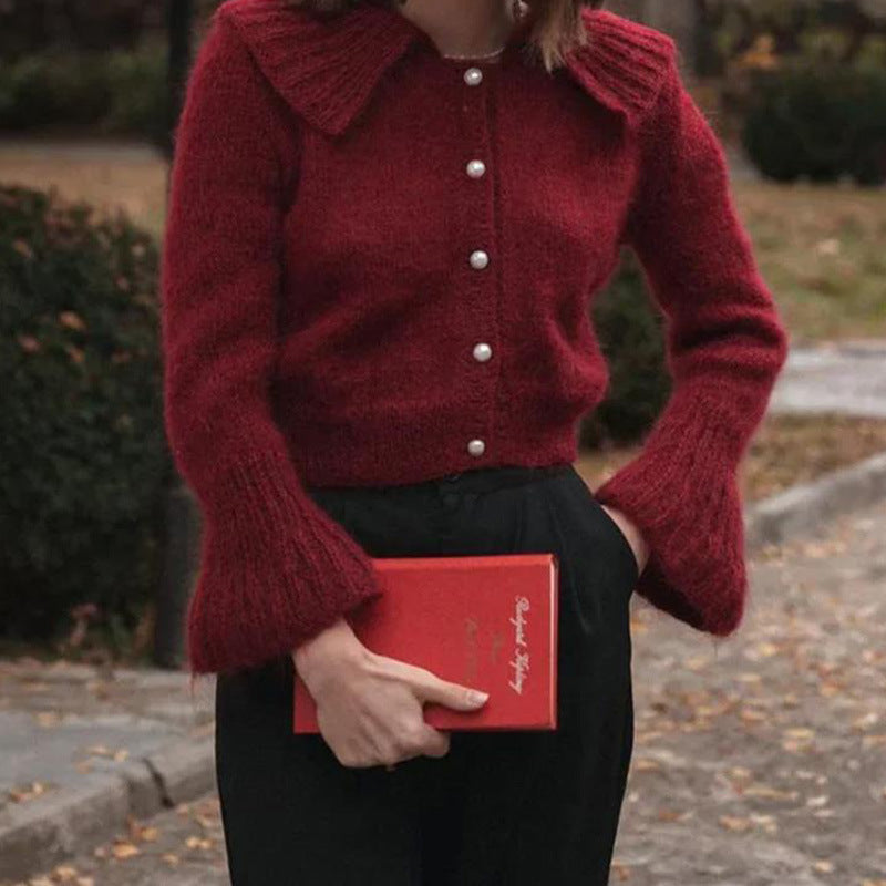 Damen Strickjacke mit weiten Ärmeln und strukturiertem Muster Drune