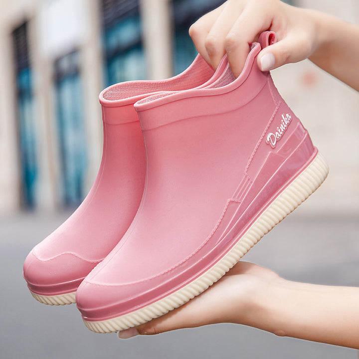 Damen Wasserdichte Kurzschaft-Gummistiefelette mit stoßdämpfender EVA-Sohle Drune
