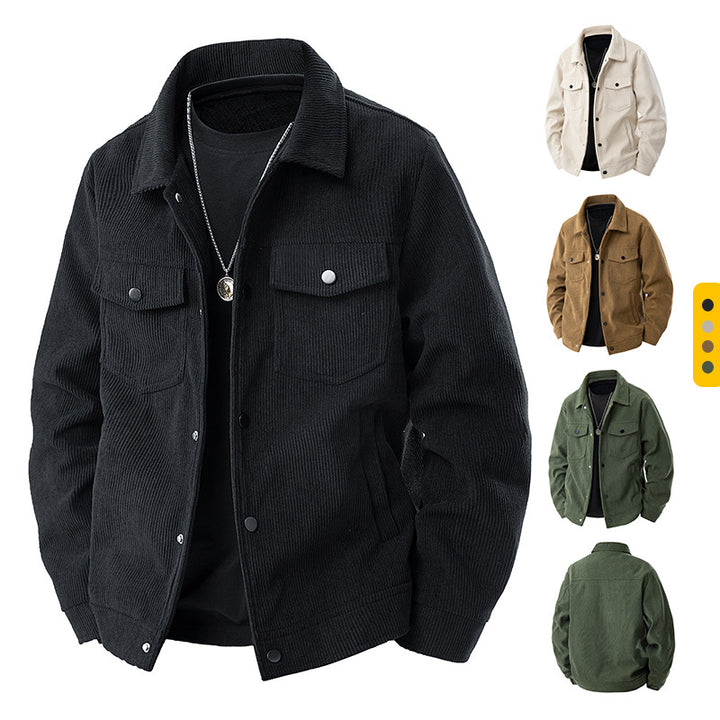Herren Modische Cordjacke mit Taschen Drune