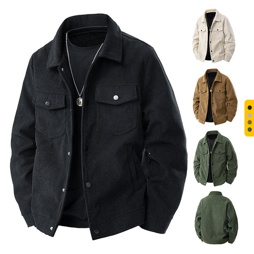Herren Modische Cordjacke mit Taschen Drune