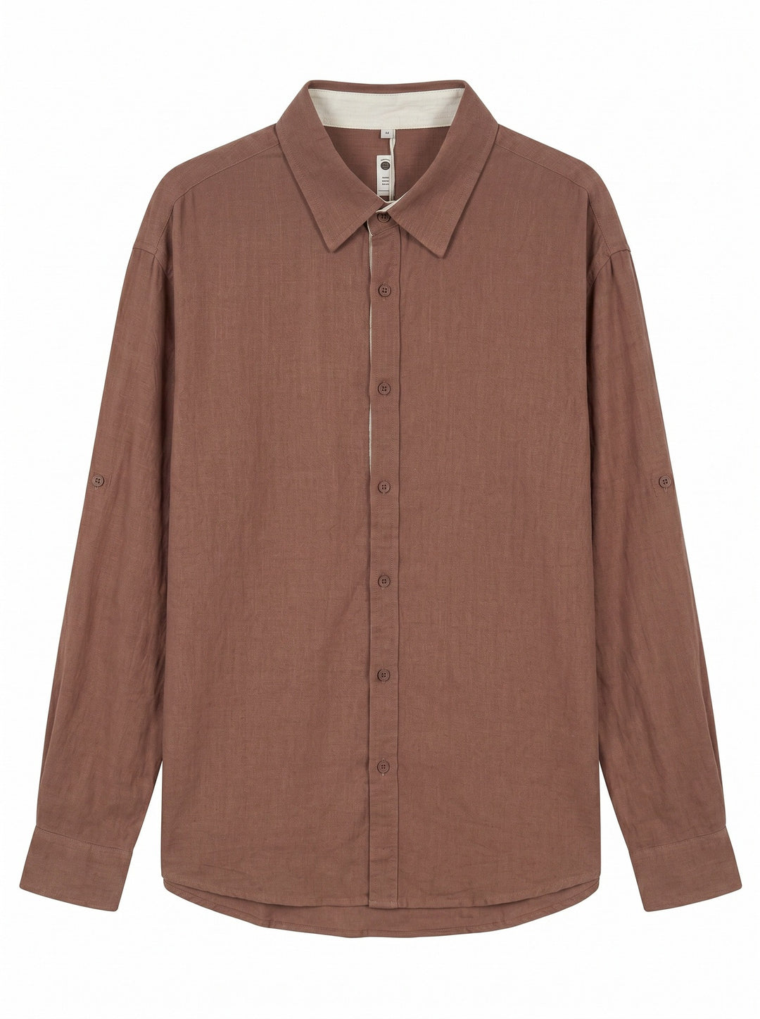 Unisex Leichtes Oversize‑Hemd in Leinenoptik mit Kentkragen und Ärmelsteg Drune