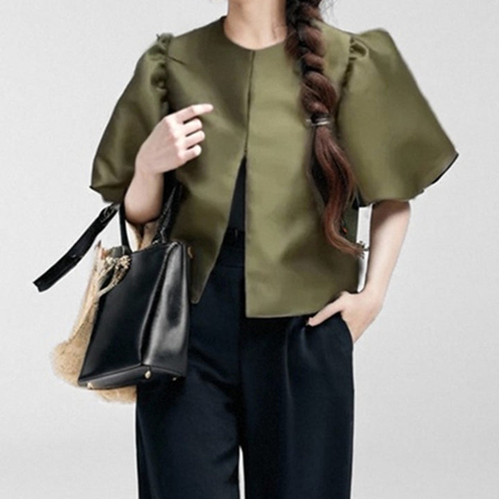 Damen Bluse mit voluminösen Puffärmeln und modernem Design Drune