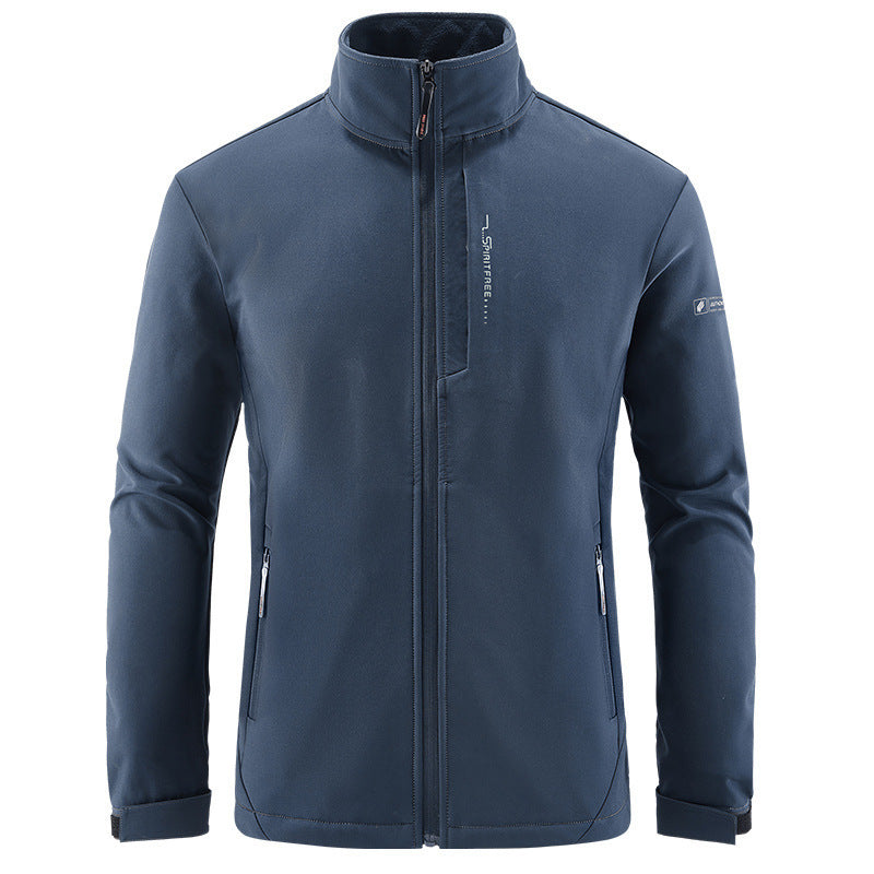 Herren Technische Softshelljacke mit winddichtem Shell, hohem Kragen und Reißverschlusstaschen Drune