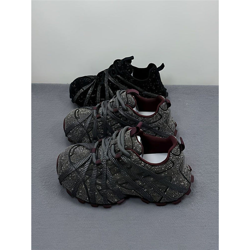 Damen Glitzernde Outdoor‑Sneaker mit skulptierter Profilsohle und elastischem Riemchendesign Drune