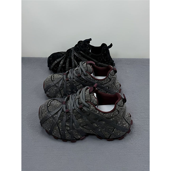 Damen Glitzernde Outdoor‑Sneaker mit skulptierter Profilsohle und elastischem Riemchendesign Drune