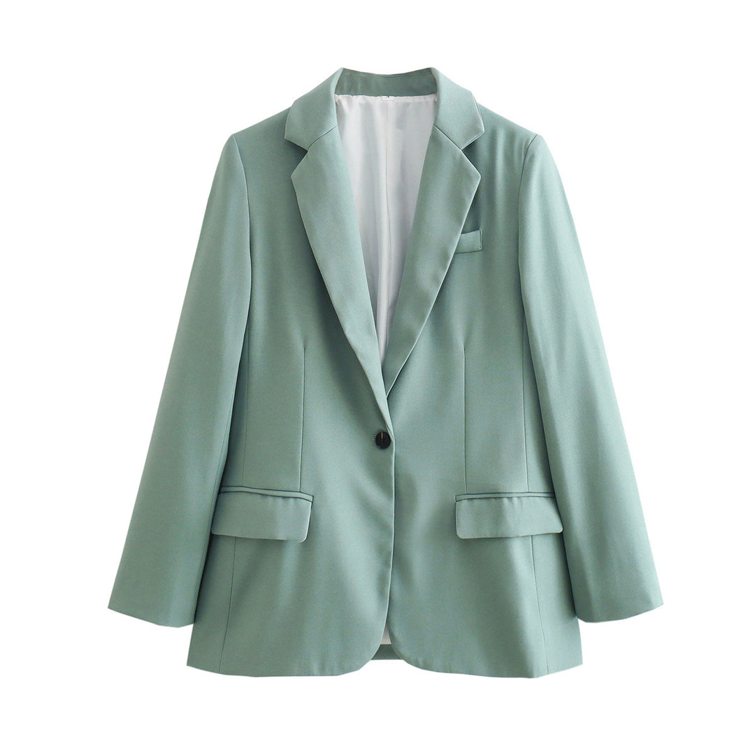 Damen nan taillierter Blazer mit Reverskragen, verdecktem Knopfverschluss und Pattentaschen Drune