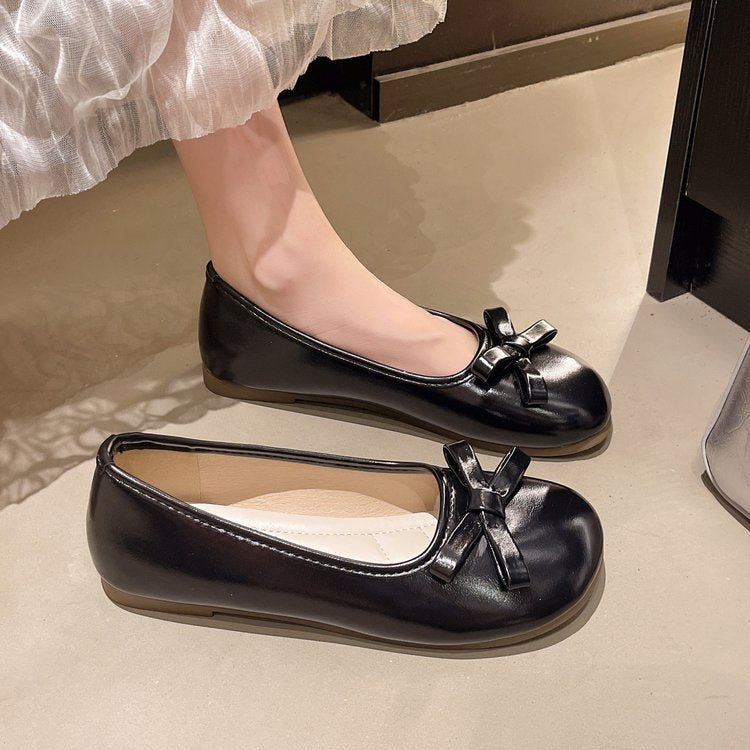 Damen elegante Ballerinas mit zierlichem Schleifenakzent Drune