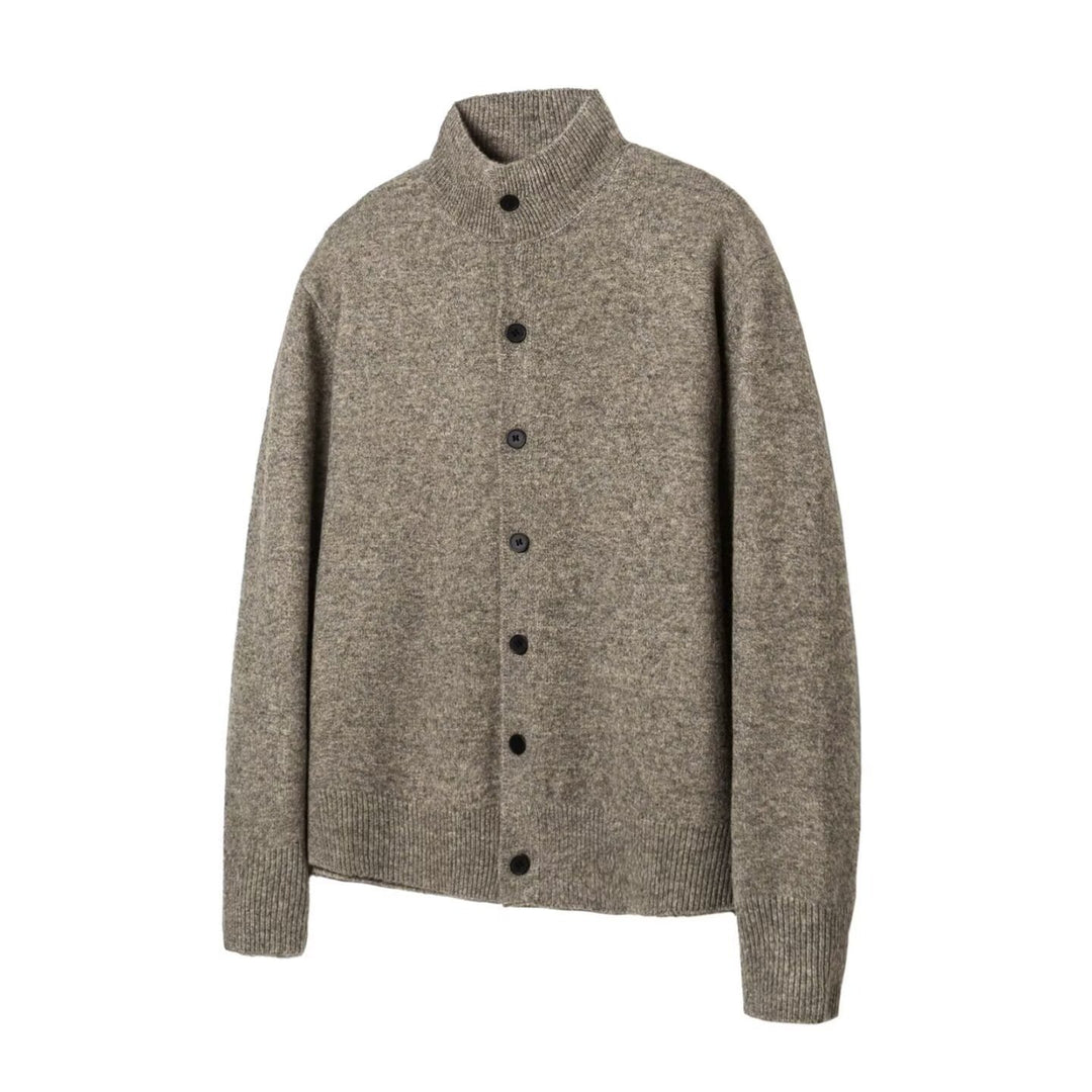 Herren Bequeme Strickjacke mit hohem Kragen und Knopfleiste Drune