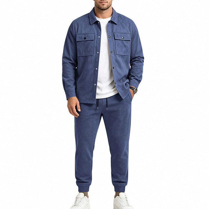 Herren Overshirt- und Jogginghose-Set aus weichem Baumwollmix Drune