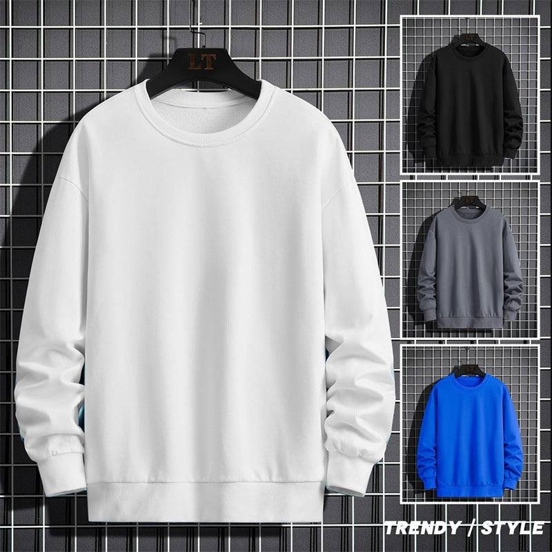 Herren Schlichtes Oversize Rundhals‑Sweatshirt aus schwerer Baumwollmischung mit gerippten Bündchen Drune