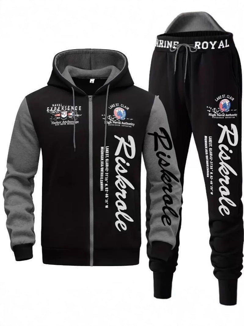 Herren Sportlicher Hoodie- und Jogginghosen-Set Drune