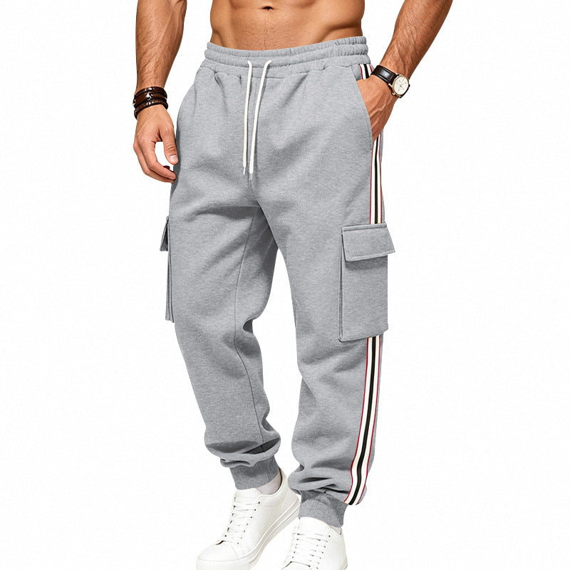 Herren Cargo-Jogginghose mit Cargo-Taschen und seitlichen Kontraststreifen Drune