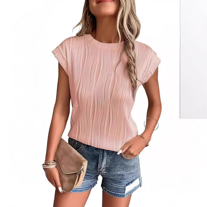 Damen lässiges Plissee-Shirt mit modischem Schnitt und legerem Look Drune