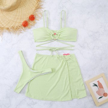 Damen Bikini-Set mit elegantem Knopf-Detail und hohem Beinausschnitt Drune