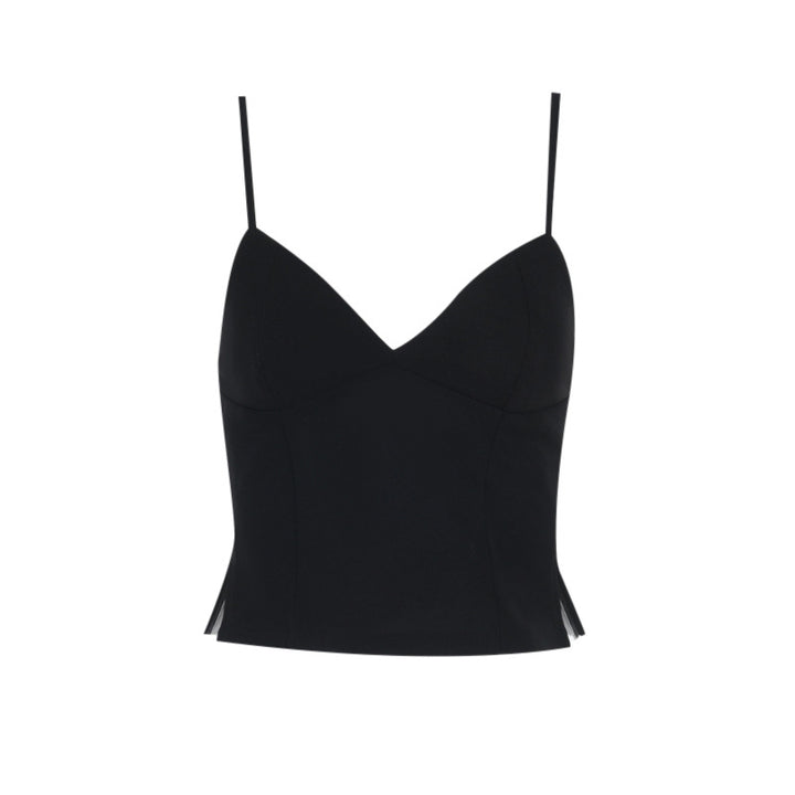 Damen figurbetontes Cami-Top mit tiefem V-Ausschnitt und eleganten Schlitzdetails Drune