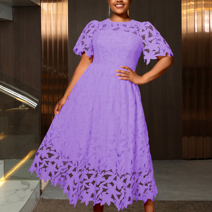 Damen Spitzen-Maxikleid mit floralem Design Drune
