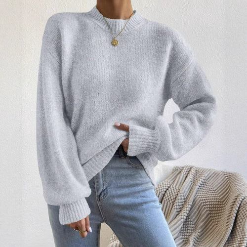 Damen Oversize Feinstrickpullover mit angedeutetem Mohair‑Effekt und verlängerten Rippbündchen Drune