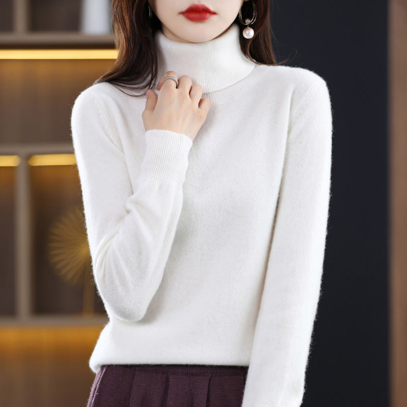Damen Schmal geschnittener Rollkragenpullover aus kaschmirähnlichem Feinstrick mit softem Flor Drune