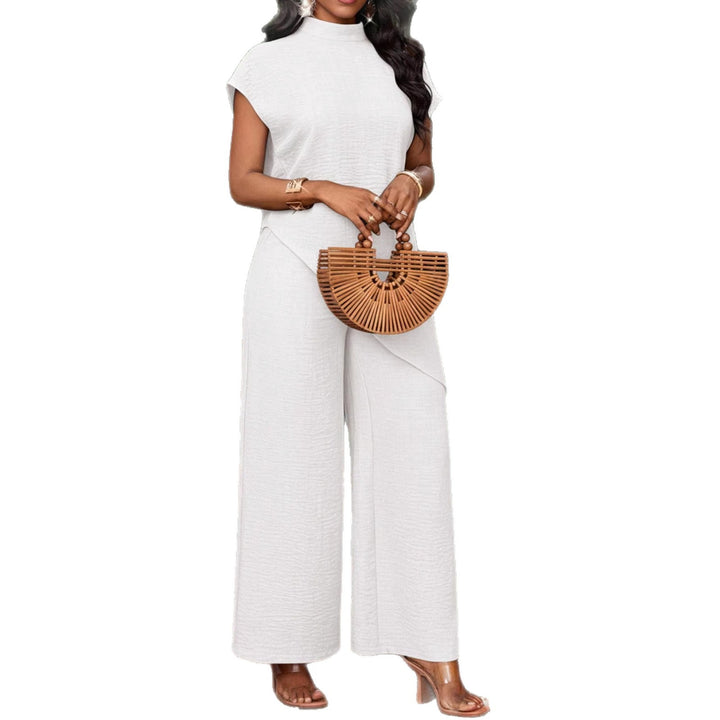 Damen Zweiteiliges Set mit asymmetrischer Tunika und weiten Palazzo-Hosen Drune