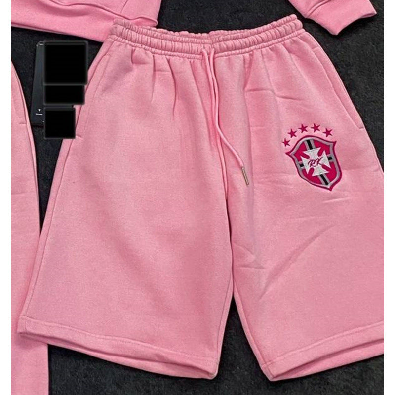 Damen nan weite Jogginghose mit elastischem Bund, Tunnelzug und gesticktem Emblem Drune
