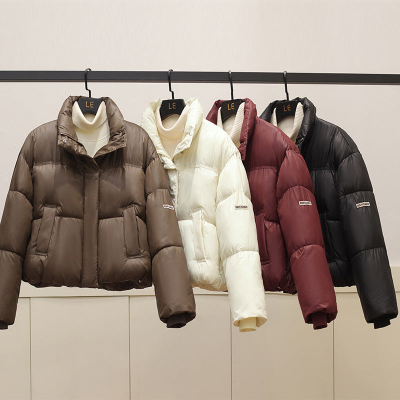 Damen modische kurz geschnittene Pufferjacke mit praktischen Eingrifftaschen Drune