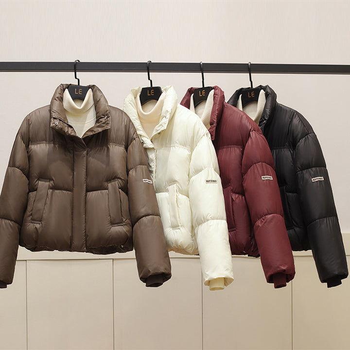 Damen modische kurz geschnittene Pufferjacke mit praktischen Eingrifftaschen Drune