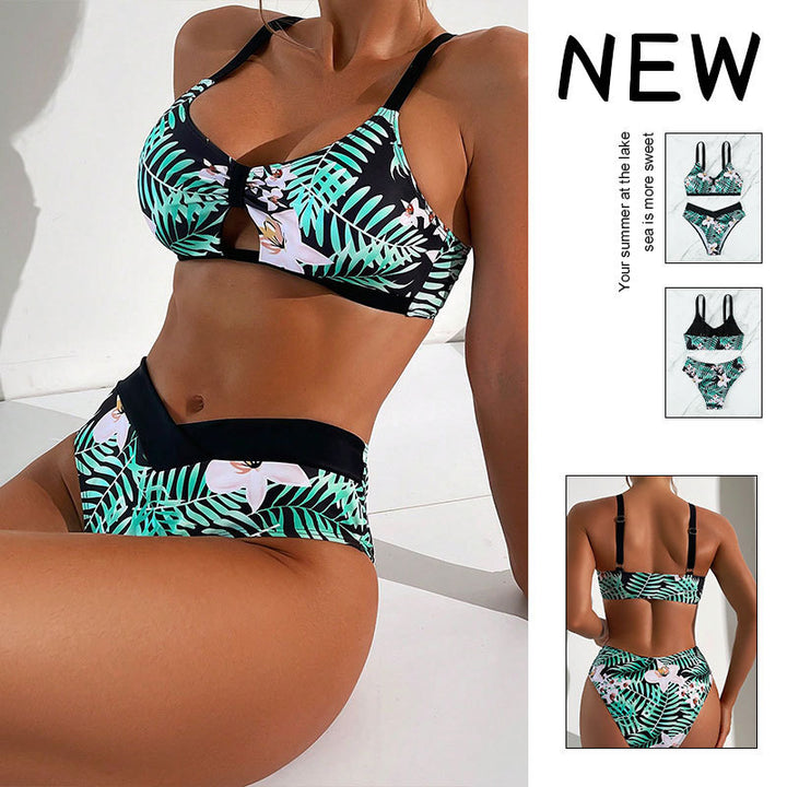 Damen Bikini mit floralem Design und verstellbaren Trägern Drune