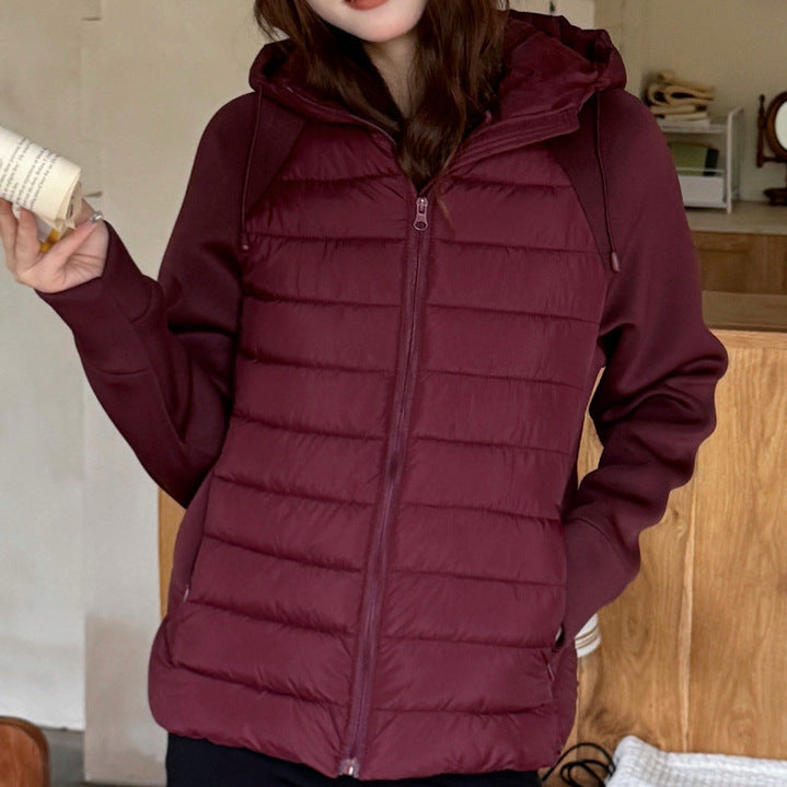 Damen Innovative Hybridjacke mit hohem Kragen und abnehmbarer Kapuze Drune