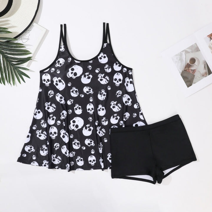 Damen Tankini mit verspieltem Totenkopf-Muster Drune