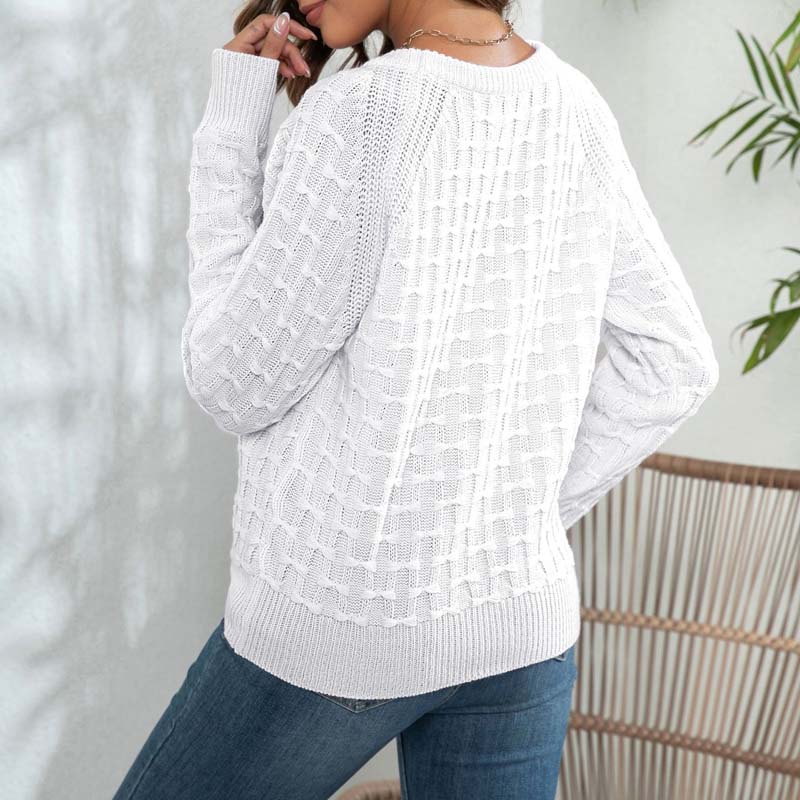 Drune | Pullover - Damen Frühlingsstrickpullover mit Knopfdetail