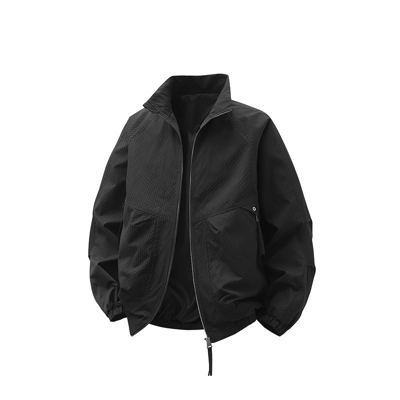 Herren Leichtgewichtige Windjacke mit hohem Kragen Drune
