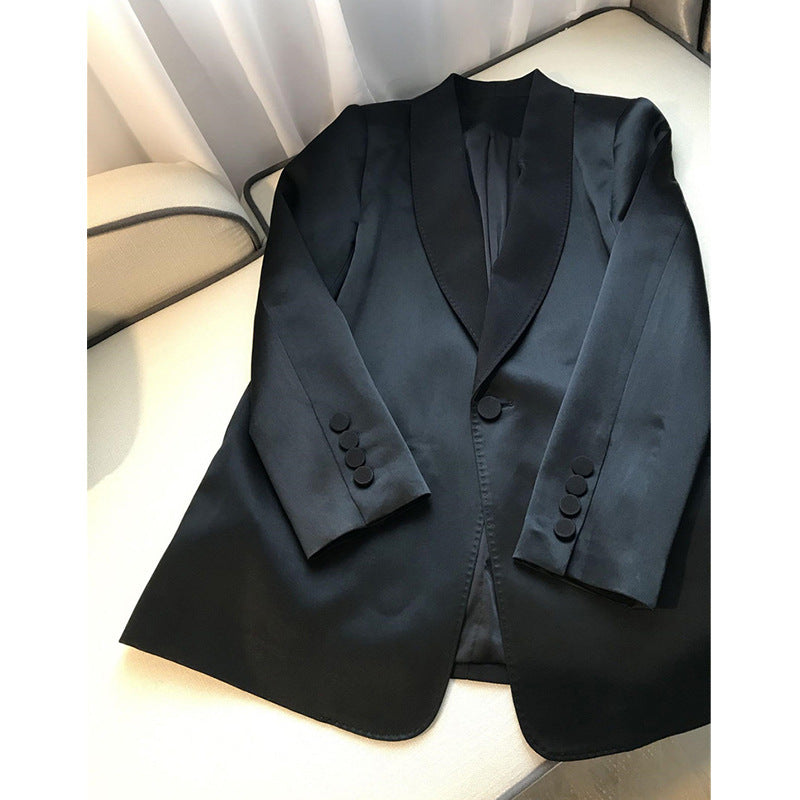 Damen Eleganter Blazer mit schickem Muster und hohem Kragen Drune