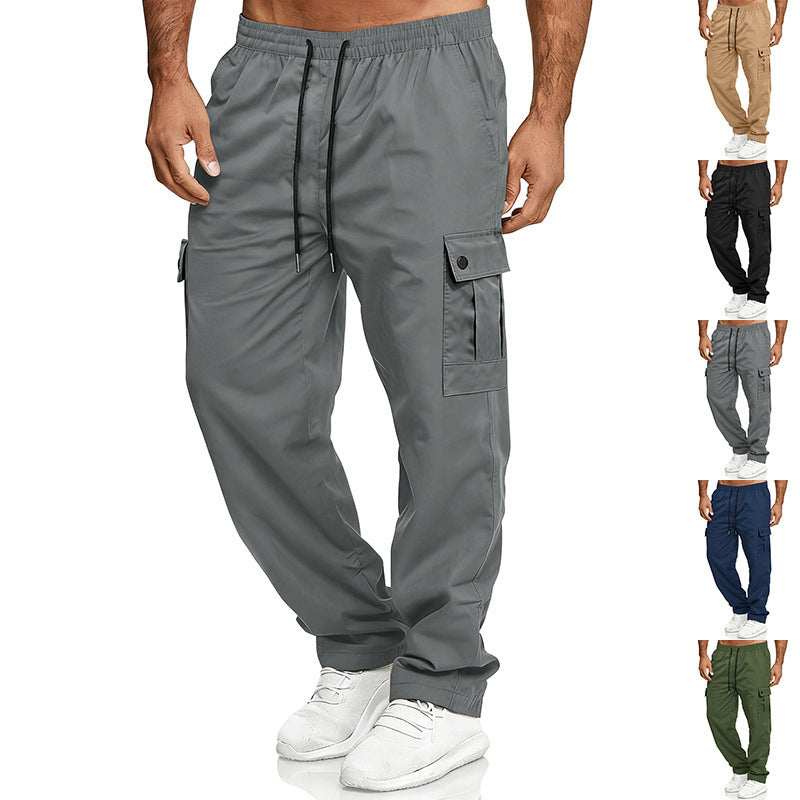 Herren Relaxed-Fit Cargo-Jogger mit elastischem Bund, Kordelzug und Klappentaschen Drune