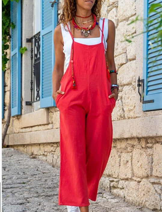 Damen Leichte Sommerhose mit Trägern Drune