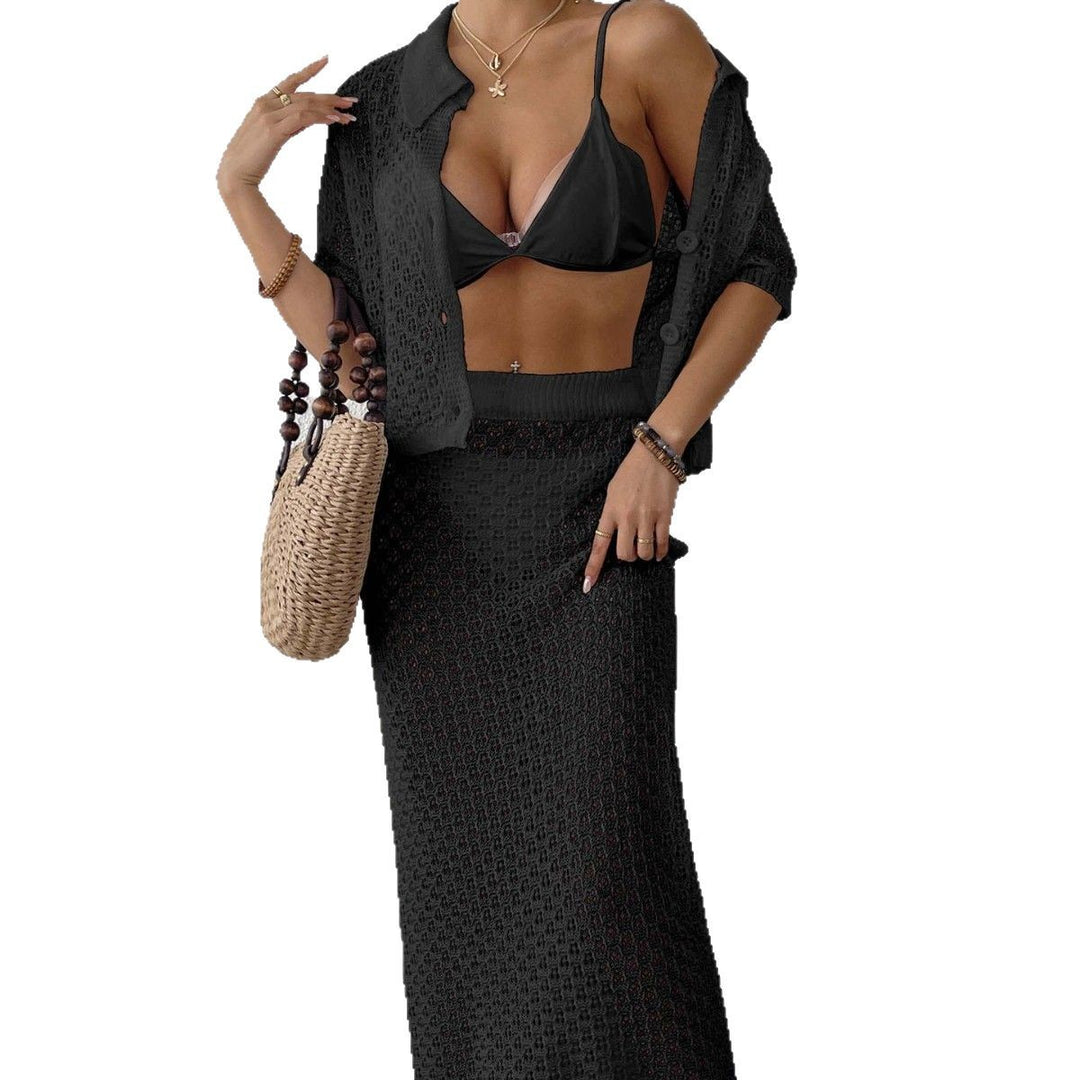Damen elegantes Häkel-Kimono-Set Drune