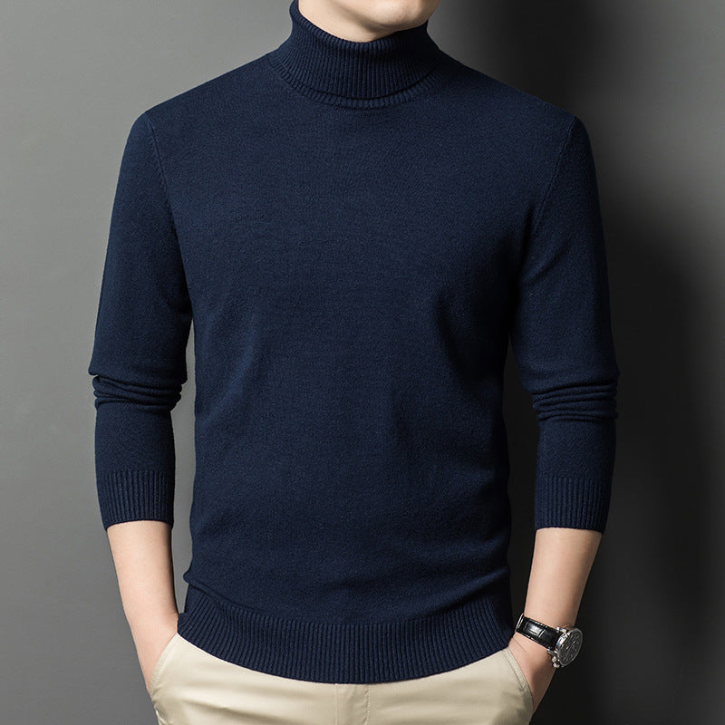 Herren Rollkragenpullover aus hochwertiger Wolle mit strukturierten Details Drune