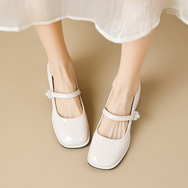 Damen Elegante Ballerinas mit modischem Riemen und funkelnder Schnallenverzierung Drune