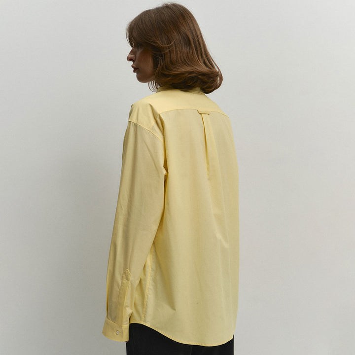 Damen lässige Oversized-Bluse aus hochwertiger Baumwolle mit klassischem Kragen Drune